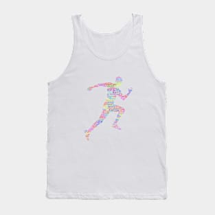 Runner Sport Silhouette Shape Text Word Cloud Tank Top